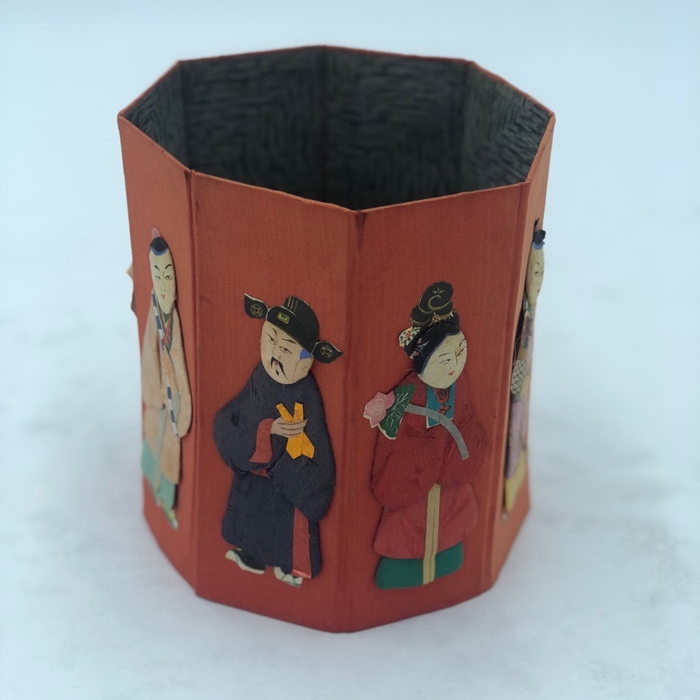 Vintage Oriental Woven Vase